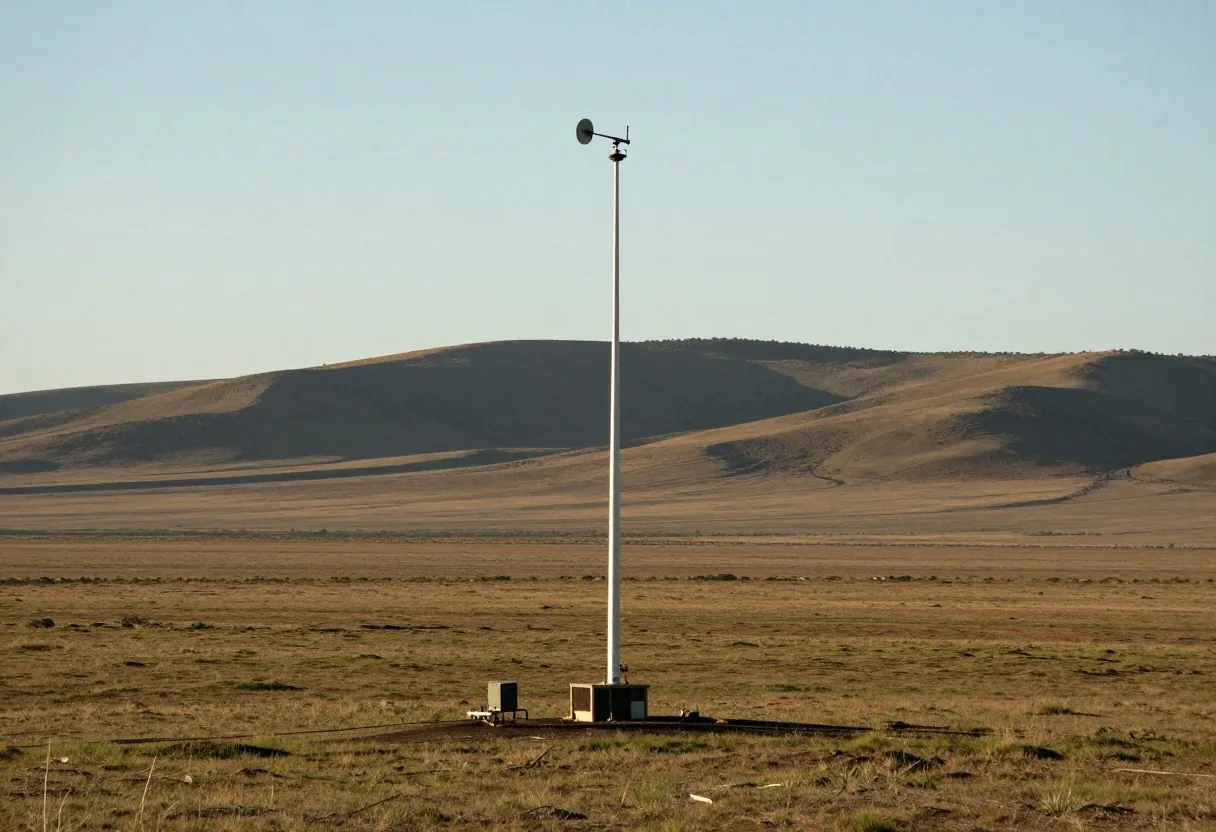 Revisión de mantenimiento en aerogenerador rural