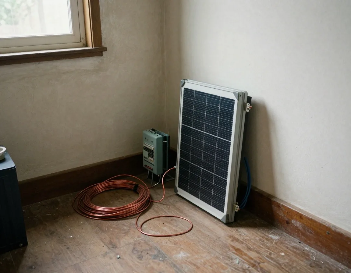 Técnico revisando inversor y tablero eléctrico de una vivienda
